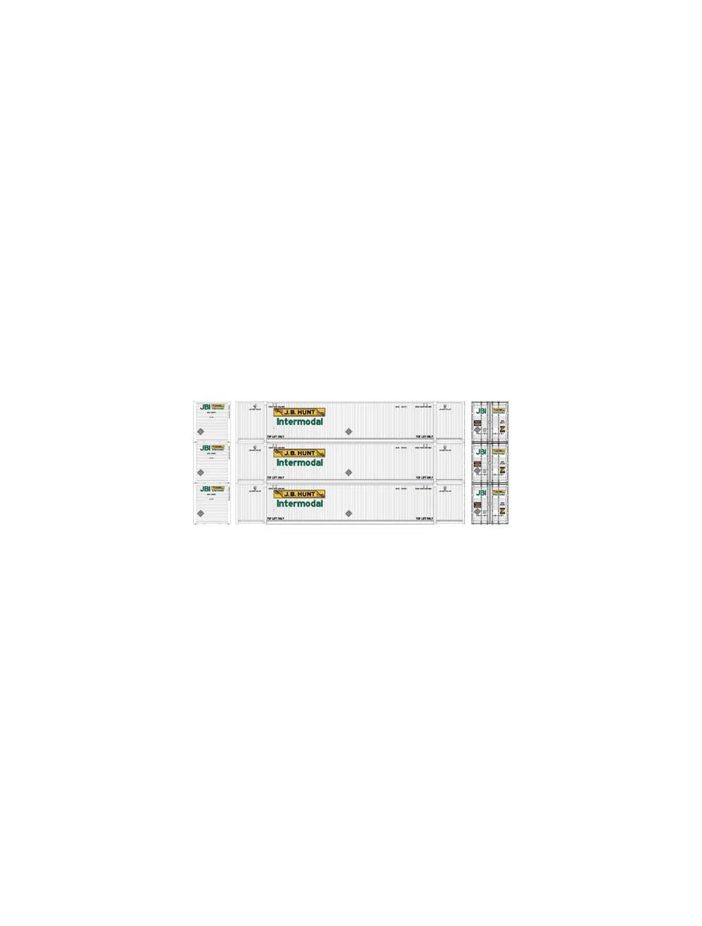 Athearn 28491 jb hunt 53' container 3pk