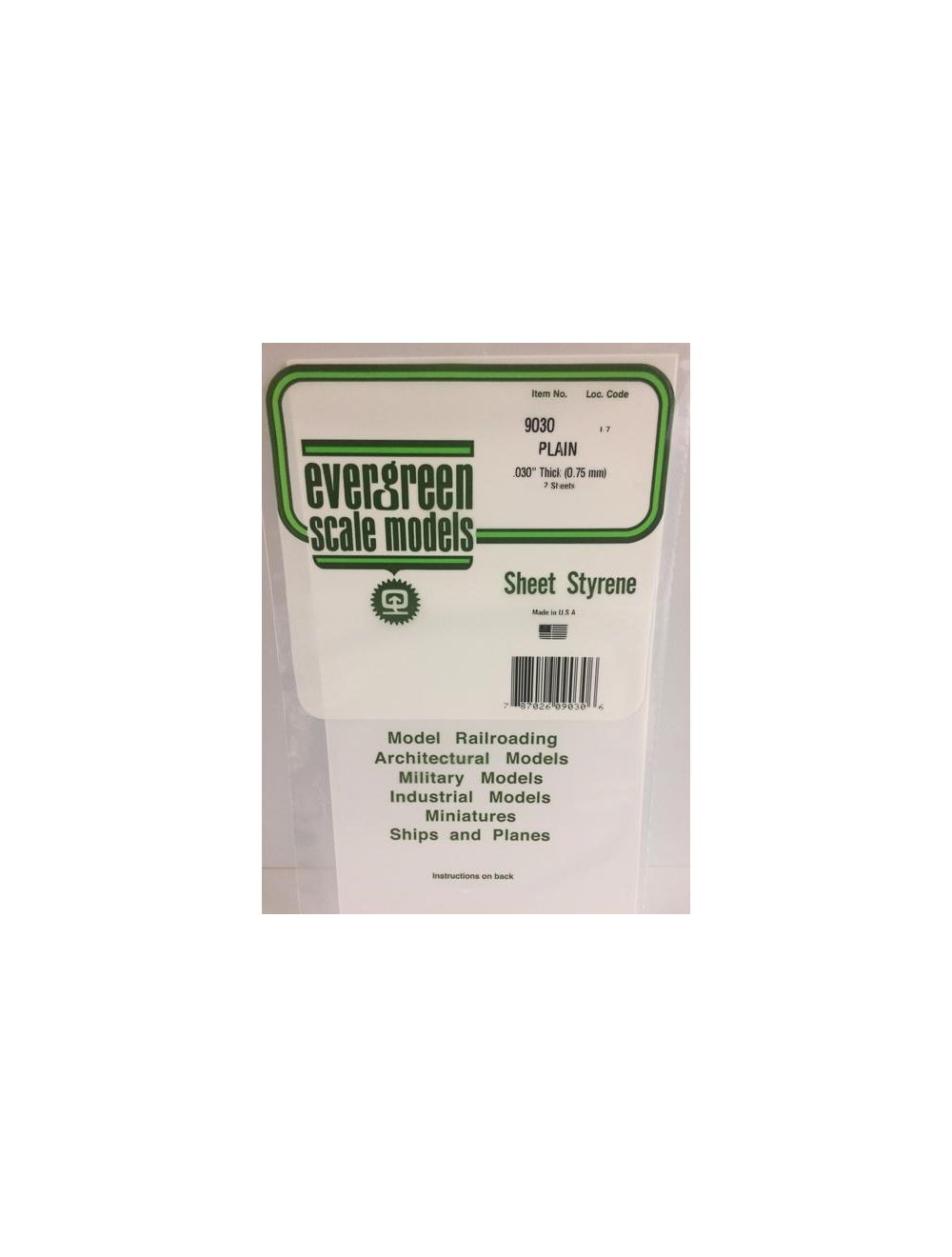 White styrene sheet