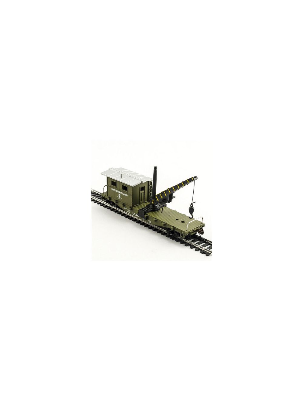 HO Scale US ARMY WORK CABOOSE with CRANE Model Power New 98195 