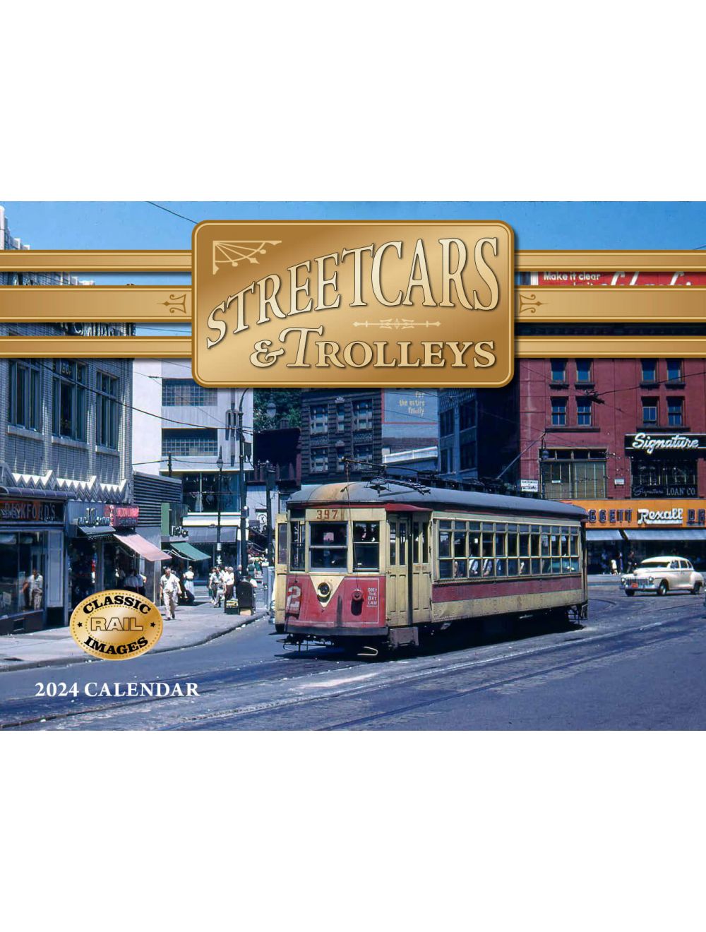 Tidemark 244837 2024 streetcar/trolleys calendar