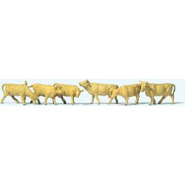 Preiser 79229 Light Brown Cows Pk6 Figure Set N Gauge